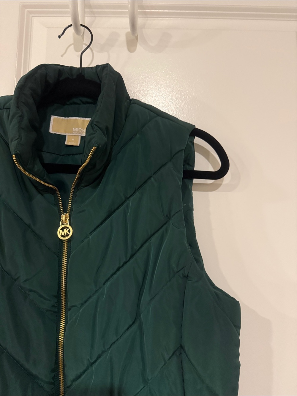 Michael Kors Forest Green Quilted Puffer Vest with Gold Hardware - Picture 4 of 9